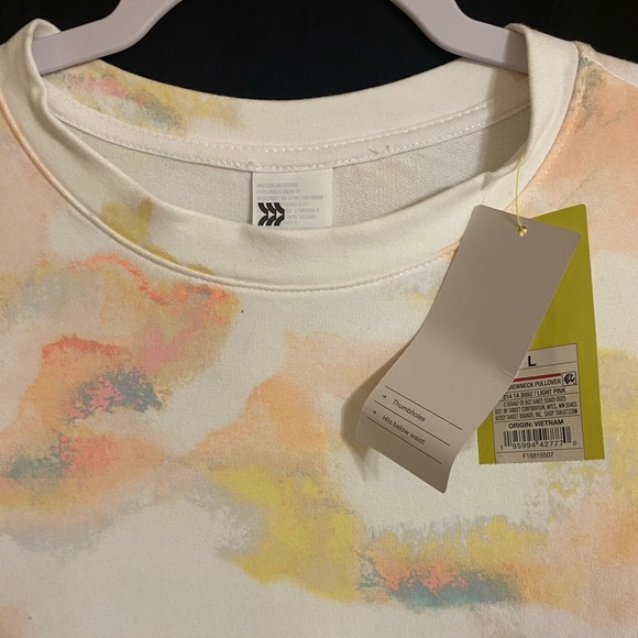 NWT All in Motion crew neck pullover in light pink tie dye, Sz. Lg. - Picture 4 of 7